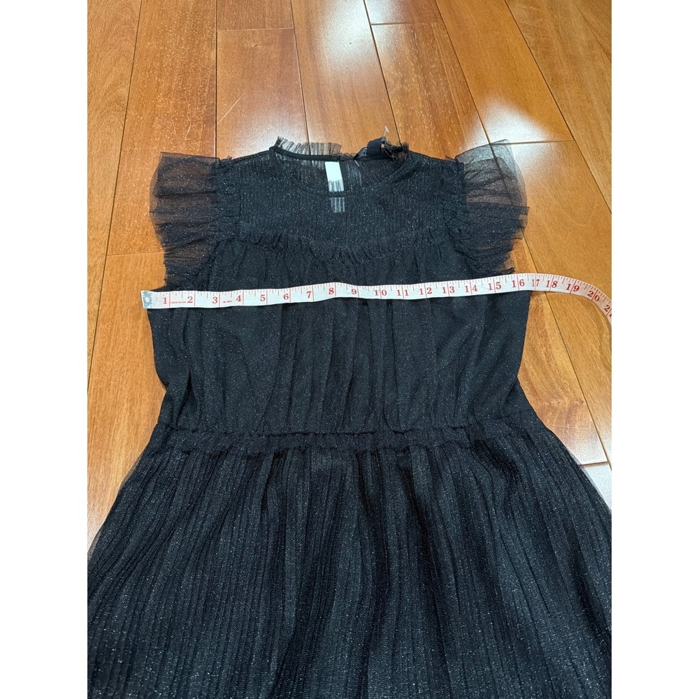 NWT All Saints Perri Metallic Black Tulle Mini Dress Sleeveless Women's size 8 - Picture 7 of 12